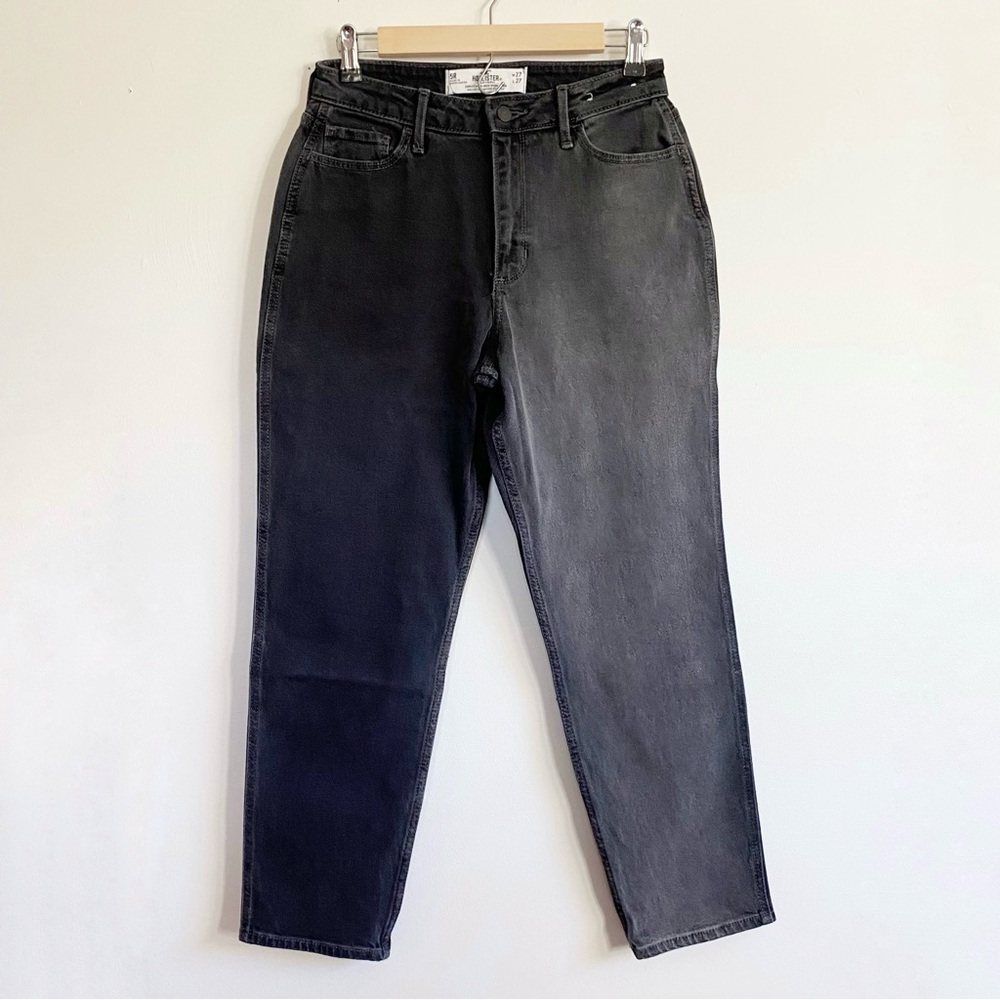 NWOT Hollister Two Tone Gray Curvy High Rise Mom Jean 27 x 27